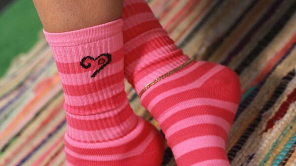 Pink Puffy Long Socks - Image 4