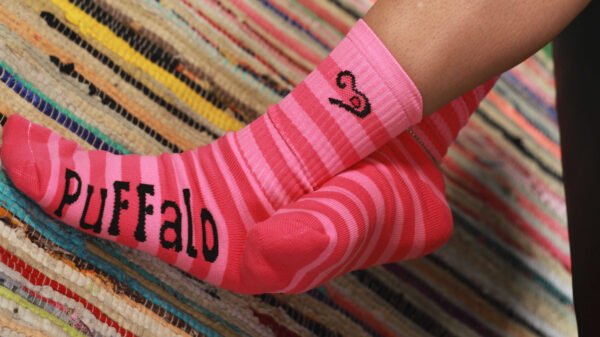 Pink Puffy Long Socks - Image 2