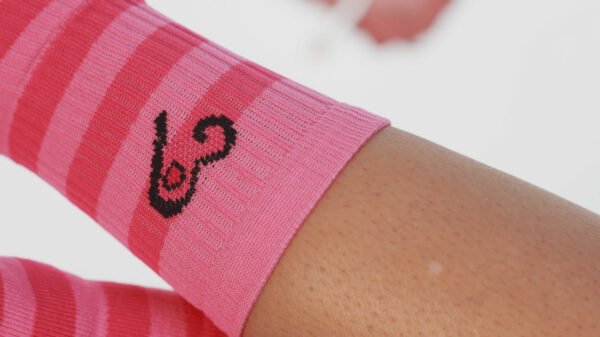 Pink Puffy Long Socks - Image 3