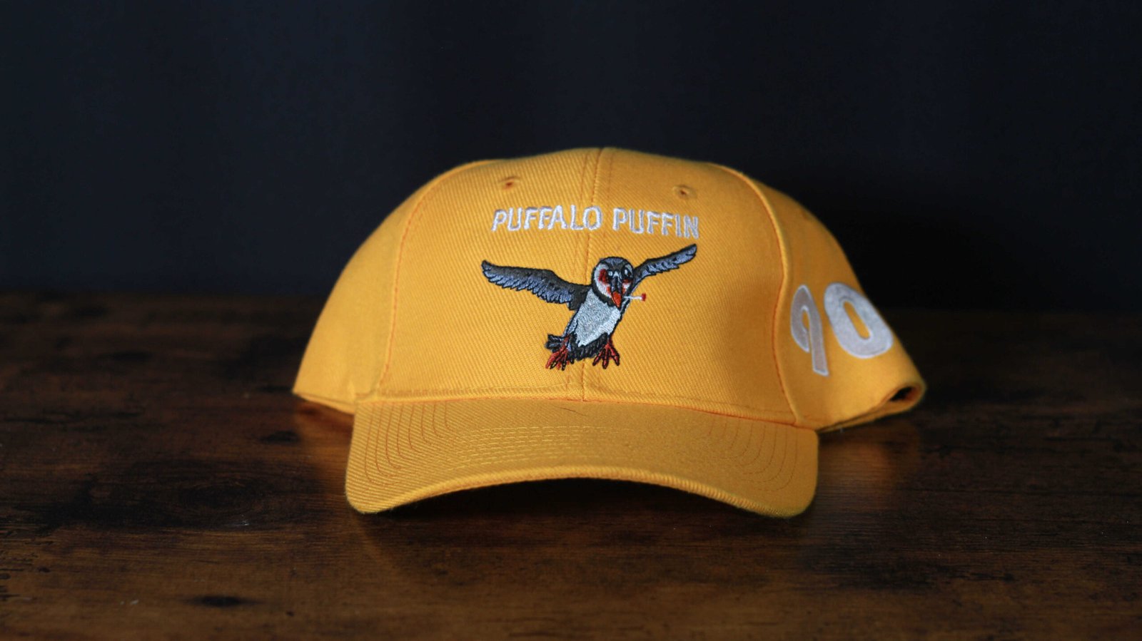 MUSTARD PUFFALO PUFFIN BASEBALL CAP