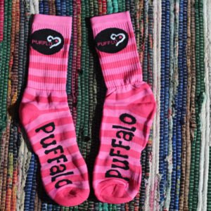 Pink Puffy Long Socks w/ Puff-Lo Logo