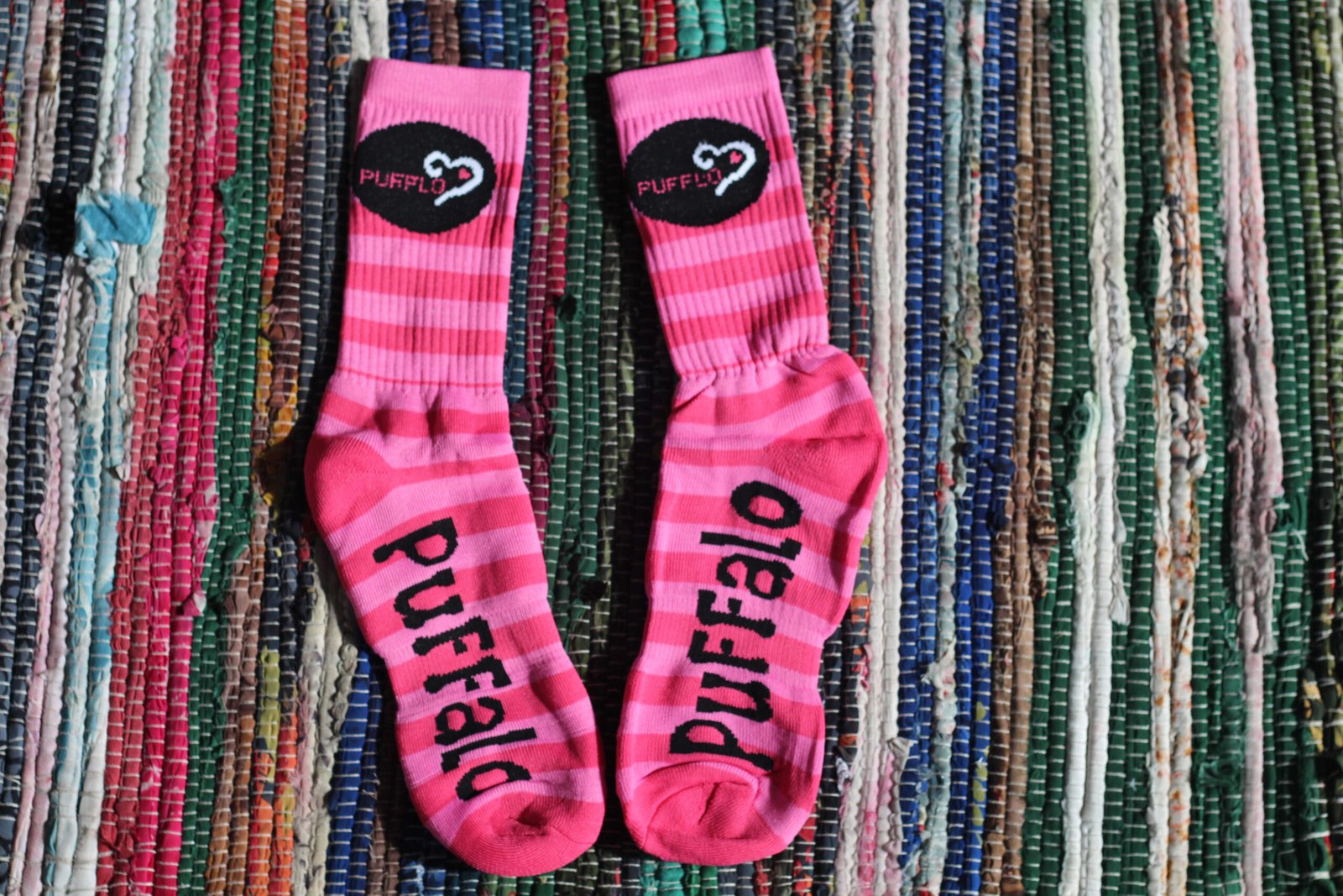 Pink Puffy Long Socks w/ Puff-Lo Logo