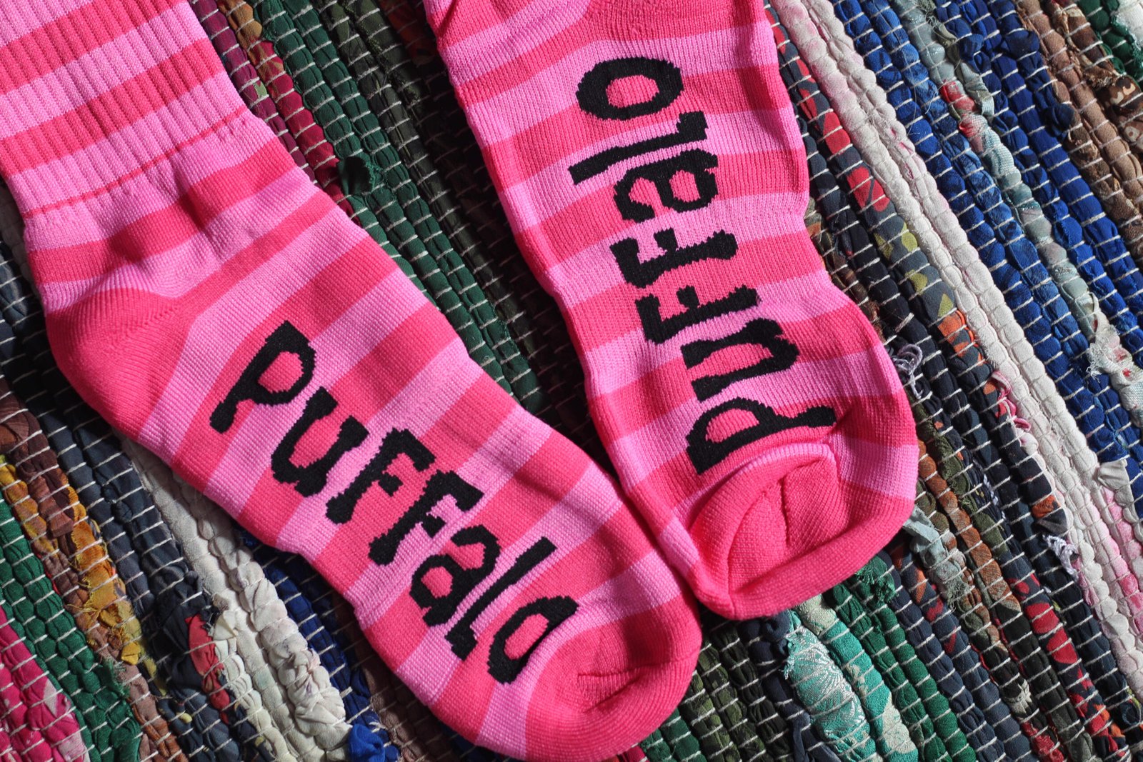 Pink Puffy Long Socks w/ Puff-Lo Logo - Image 3