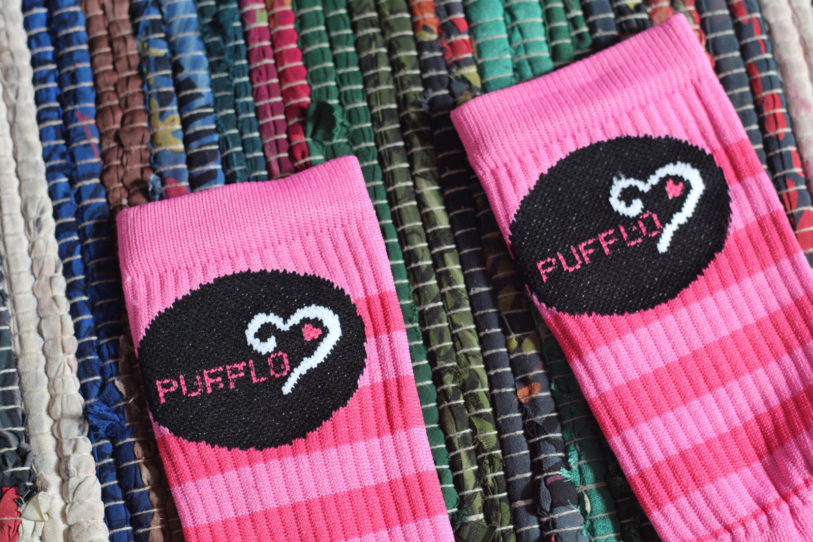 Pink Puffy Long Socks w/ Puff-Lo Logo - Image 4